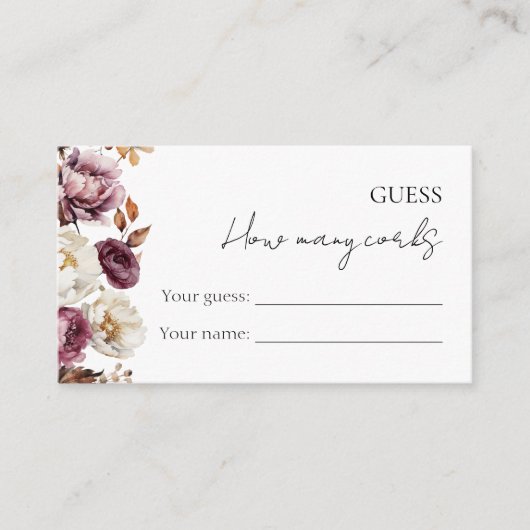 Raad eens hoeveel kurken | Bourgondische Herfst Vr Informatiekaartje (Voorkant)