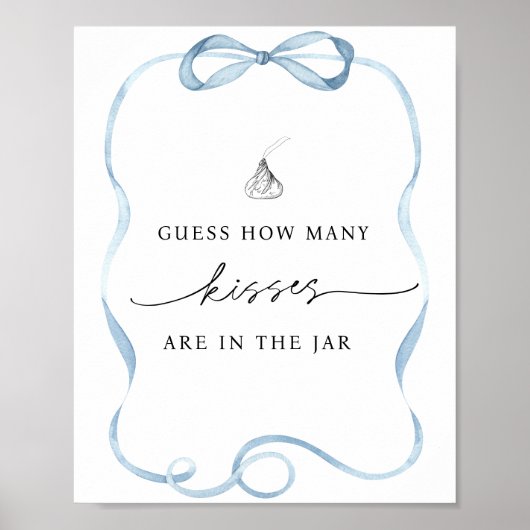 Raad eens hoeveel kusjes er in de blauwe pot zitte poster (Voorkant)