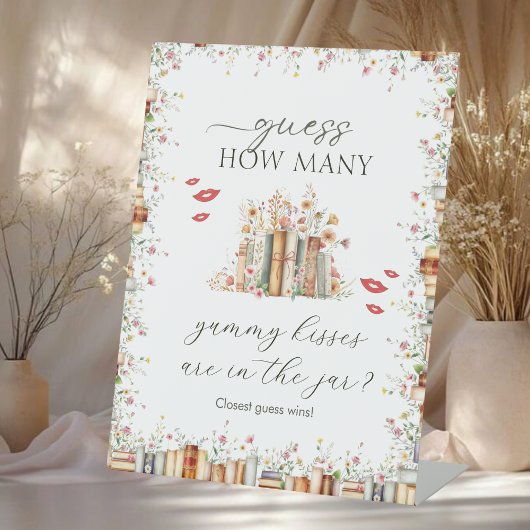 Raad eens hoeveel kusjes er nieuw Vrijgezellenfees Reclamebord Met Voetstuk