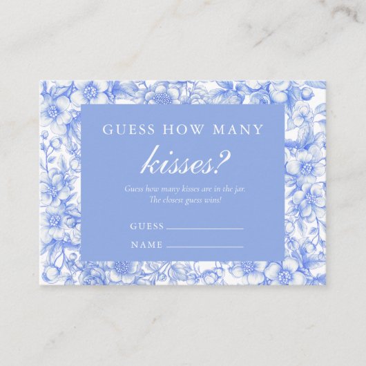 Raad eens hoeveel kusjes iets blauws spelen informatiekaartje (Voorkant)