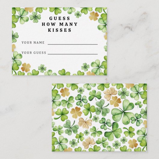 Raad eens hoeveel kussen Baby shower spel Kaarten (Voorkant / Achterkant)