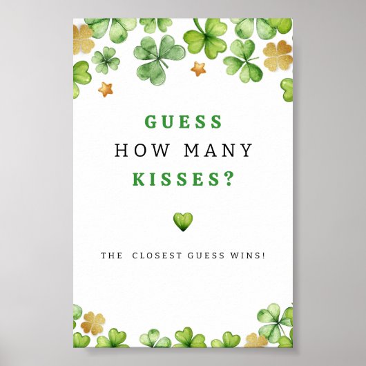 Raad eens hoeveel kussen Baby shower spel teken Poster (Voorkant)