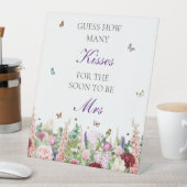 Raad eens hoeveel kussen bloemenvlinders reclamebord met voetstuk (Insitu)