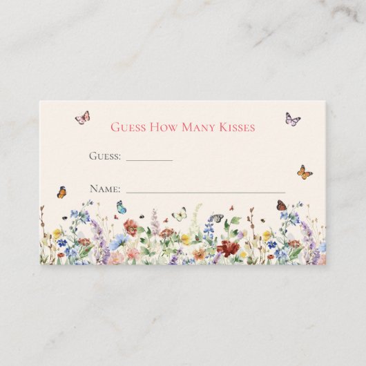 Raad eens hoeveel kussen | Boheemse wilde bloemen Informatiekaartje (Voorkant)