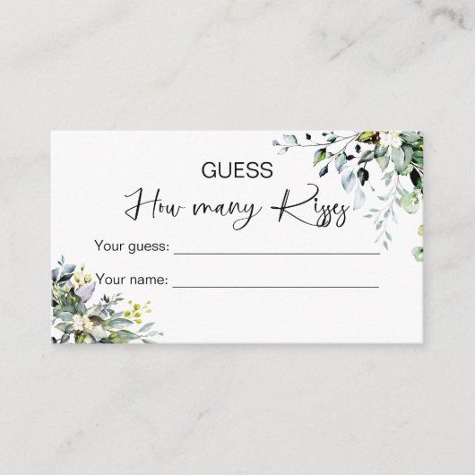 Raad eens hoeveel kussen bruids spel informatiekaartje (Voorkant)