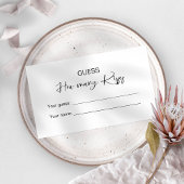 Raad eens hoeveel kussen bruids spel informatiekaartje