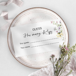 Raad eens hoeveel kussen bruids spel informatiekaartje