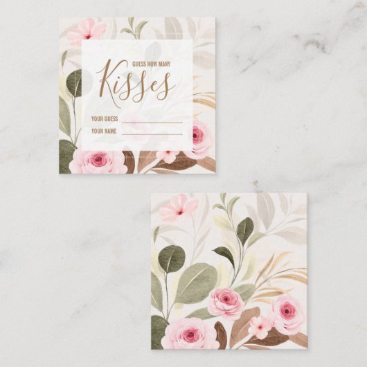 Raad eens hoeveel kussen bruiloft Vrijgezellenfees Informatiekaartje (Voorkant / Achterkant)