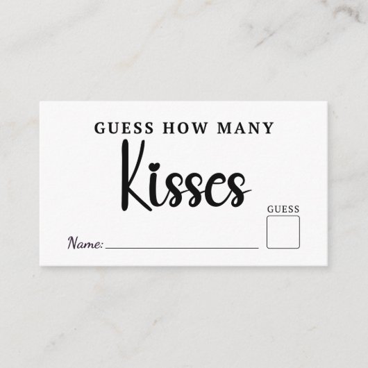 Raad eens hoeveel kussen bruiloft Vrijgezellenfees Informatiekaartje (Voorkant)