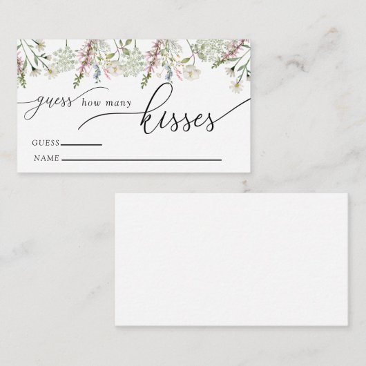 Raad eens hoeveel kussen | Chique Wildflower Informatiekaartje (Voorkant / Achterkant)