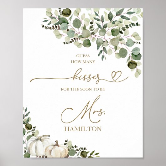 Raad eens hoeveel kussen een bruidsspel teken poster (Voorkant)