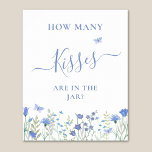 Raad eens hoeveel kussen er Vrijgezellenfeest zijn Poster<br><div class="desc">Dit charmante Guess How Many Kisses vrijgezellenfeest game poster is versierd met waterverf wilde bloemen,  vlinders en stijlvolle script typografie. Gemakkelijk aan te passen. Originele Waterverf © Michele Davies.</div>