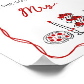 Raad eens hoeveel kussen Italiaans rood Vrijgezell Poster (Hoek)