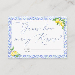 Raad eens hoeveel kussen Lemon Blue Tegel Positano Informatiekaartje