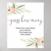 Raad eens hoeveel kussen roze gouden baby showers poster (Voorkant)