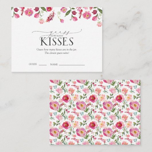 Raad eens hoeveel kussen roze Vrijgezellenfeest sp Informatiekaartje (Voorkant / Achterkant)