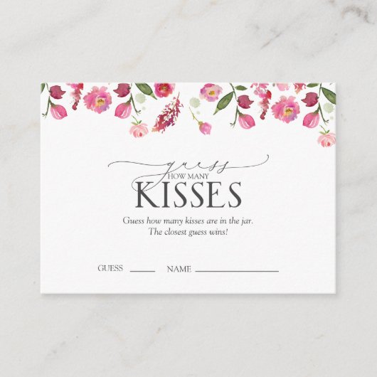 Raad eens hoeveel kussen roze Vrijgezellenfeest sp Informatiekaartje (Voorkant)