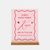 Raad eens hoeveel kussen Valentijn douchespel Acryl Bord (Voorkant)