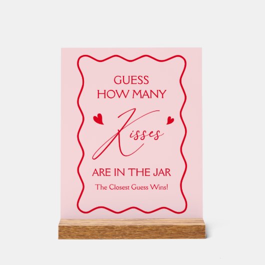 Raad eens hoeveel kussen Valentijn douchespel Acryl Bord (Voorkant)