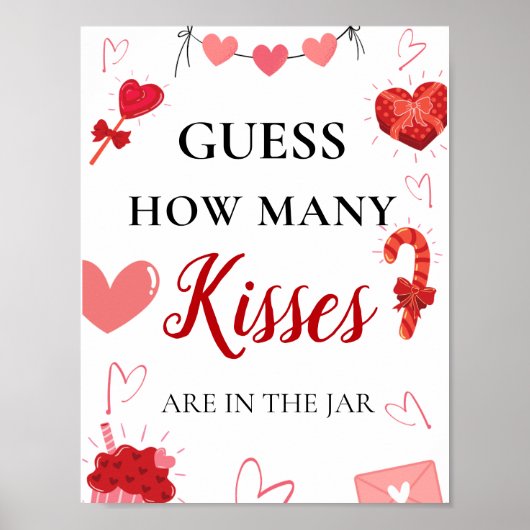 Raad eens hoeveel kussen valentijn Vrijgezellenfee Poster (Voorkant)