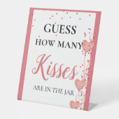 Raad eens hoeveel kussen valentijn Vrijgezellenfee Reclamebord Met Voetstuk (Voorkant)