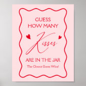 Raad eens hoeveel kussen Valentijnse Vrijgezellenf Poster (Voorkant)