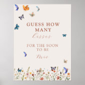 Raad eens hoeveel kussen Vrijgezellenfeest vlinder Poster (Voorkant)