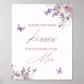 Raad eens hoeveel kussen Vrijgezellenfeest vlinder Poster (Voorkant)