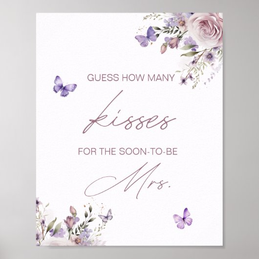 Raad eens hoeveel kussen Vrijgezellenfeest vlinder Poster (Voorkant)