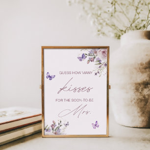 Raad eens hoeveel kussen Vrijgezellenfeest vlinder Poster