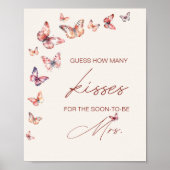 Raad eens hoeveel kussen Vrijgezellenfeest vlinder Poster (Voorkant)