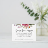 Raad eens hoeveel kussenbloemen Vrijgezellenfeest  Informatiekaartje (Staand voorkant)