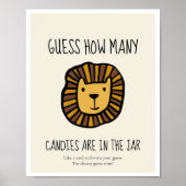 Raad eens hoeveel Lion Baby shower game Poster (Voorkant)