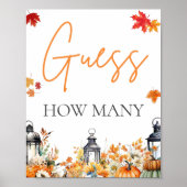 RAAD EENS HOEVEEL Little Pumpkin Baby shower SPEL Poster (Voorkant)