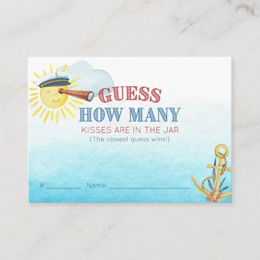 Raad eens hoeveel Nautical Baby shower Game Card Informatiekaartje (Voorkant)