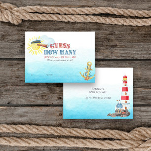 Raad eens hoeveel Nautical Baby shower Game Card Informatiekaartje