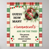 Raad eens hoeveel Ornamenten spel Christmas Plaid  Poster (Voorkant)