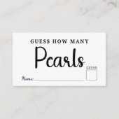 Raad eens hoeveel parels bruiloft Vrijgezellenfees Informatiekaartje (Voorkant)