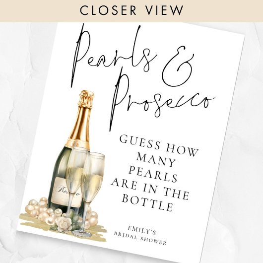 Raad eens hoeveel parels er in flesje Vrijgezellen Poster