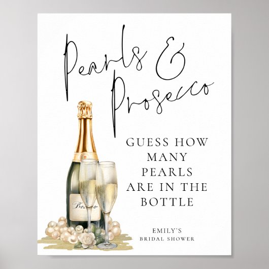 Raad eens hoeveel parels er in flesje Vrijgezellen Poster (Voorkant)
