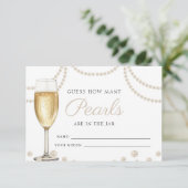 Raad eens hoeveel Parels Prosecco Vrijgezellenfees Informatiekaartje (Staand voorkant)
