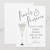 Raad eens hoeveel Parels Prosecco Vrijgezellenfees Kaart (Voorkant / Achterkant)