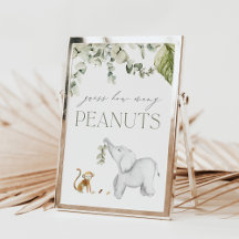 Raad eens hoeveel Peanuts Baby shower spel teken