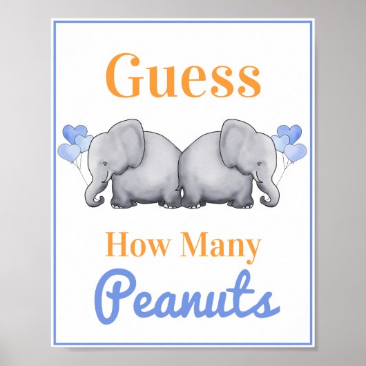 Raad eens hoeveel Peanuts Elephant Twins Baby show Poster (Voorkant)