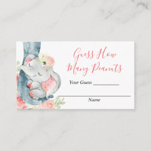 Raad eens hoeveel pindaketten baby shower inbrenge informatiekaartje