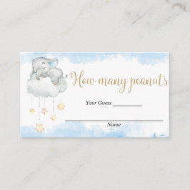 Raad eens hoeveel pindaketten baby shower inbrenge informatiekaartje