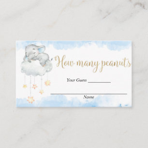 Raad eens hoeveel pindaketten baby shower inbrenge informatiekaartje