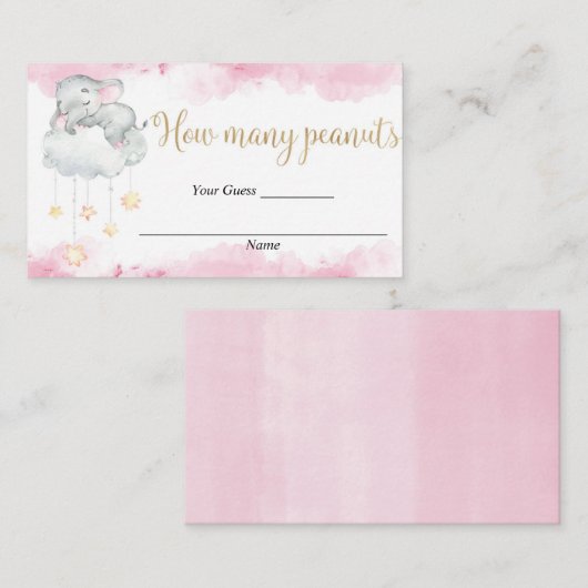 Raad eens hoeveel pindaketten baby shower inbrenge informatiekaartje (Voorkant / Achterkant)