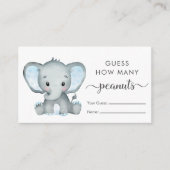 Raad eens hoeveel pinda's elephant Baby Boy Shower Informatiekaartje (Voorkant)
