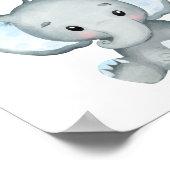 Raad eens hoeveel pinda's elephant Baby Boy Shower Poster (Hoek)